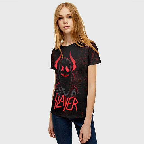 Женская футболка Slayer - рок 80-х / 3D-принт – фото 3