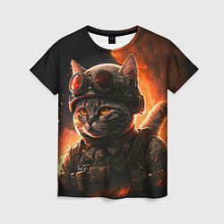 Футболка женская Кот солдат, цвет: 3D-принт