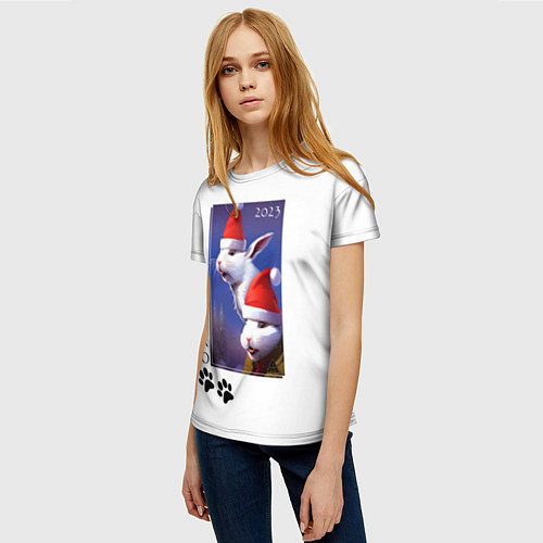 Женская футболка Зайки BRO / 3D-принт – фото 3