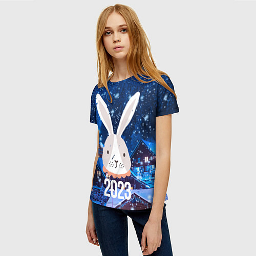 Женская футболка 2023 крольчиха / 3D-принт – фото 3