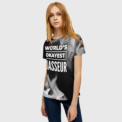 Женская футболка Worlds okayest masseur - dark / 3D-принт – фото 3