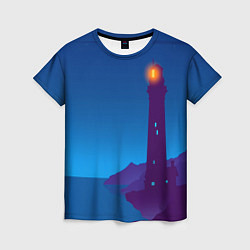 Женская футболка Маяк в ночи