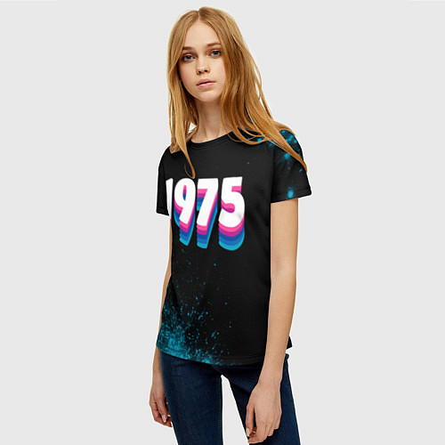 Женская футболка Made in 1975: vintage art / 3D-принт – фото 3