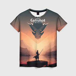 Футболка женская Genshin Impact, Dragon, цвет: 3D-принт