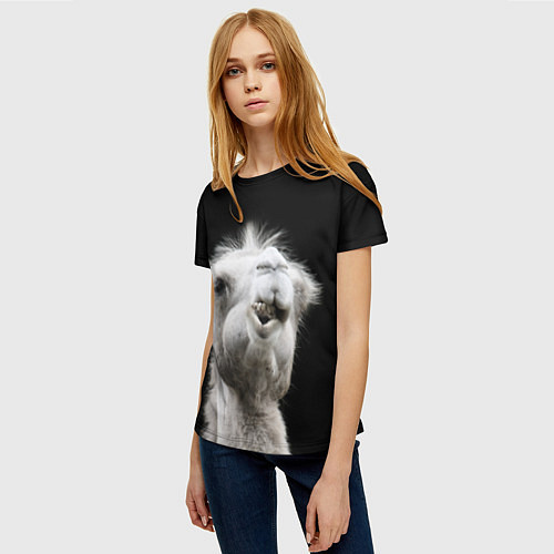 Женская футболка Веселый верблюд / 3D-принт – фото 3