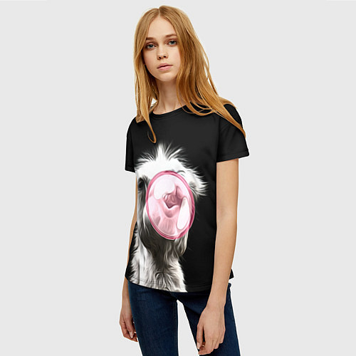 Женская футболка Верблюд жует жвачку / 3D-принт – фото 3