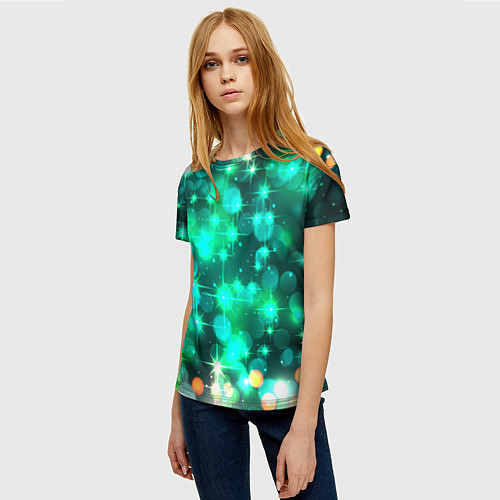 Женская футболка Космический принт и звездное сияние вселенной / 3D-принт – фото 3