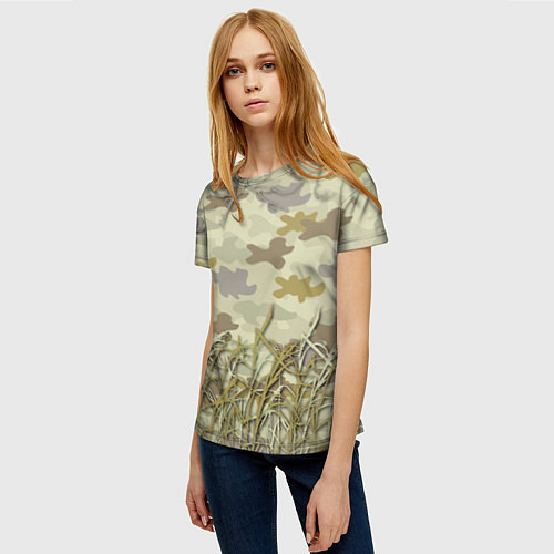 Женская футболка Камуфляж охотника / 3D-принт – фото 3