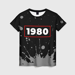 Футболка женская 1980 - в красной рамке на темном, цвет: 3D-принт
