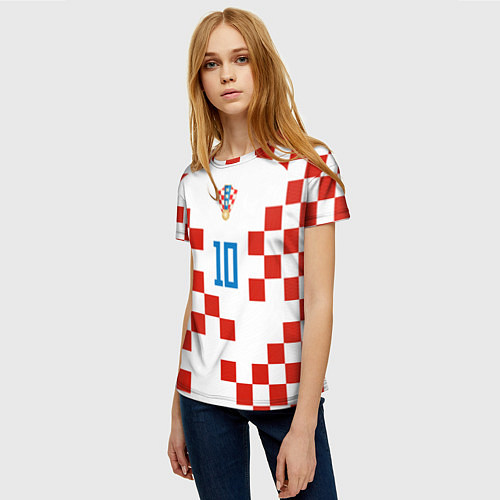 Женская футболка Лука Модрич форма сборной Хорватии / 3D-принт – фото 3