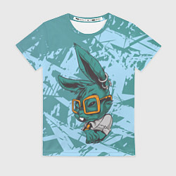 Футболка женская Крутой заяц в очках, цвет: 3D-принт