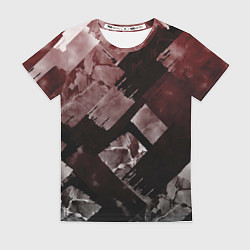 Футболка женская Красные и чёрные полосы, цвет: 3D-принт