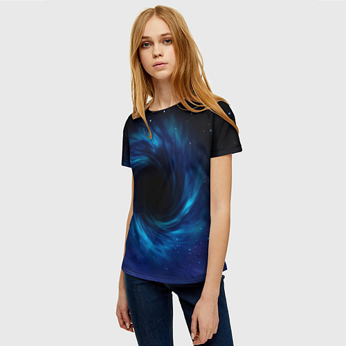 Женская футболка Воронка в космосе / 3D-принт – фото 3