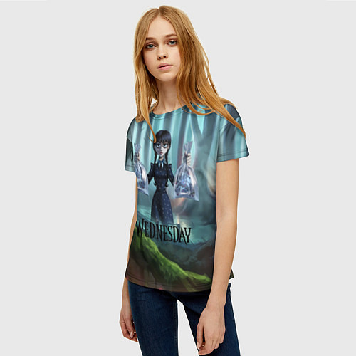 Женская футболка Семейка Аддамс фан-арт / 3D-принт – фото 3