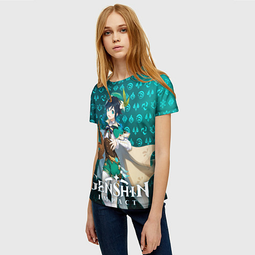 Женская футболка Венти элементали / 3D-принт – фото 3