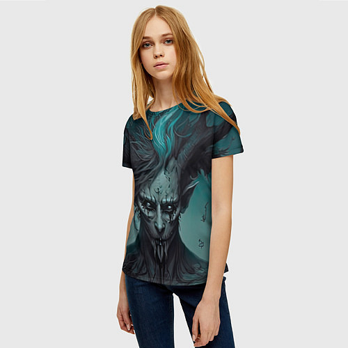 Женская футболка Демон леса / 3D-принт – фото 3