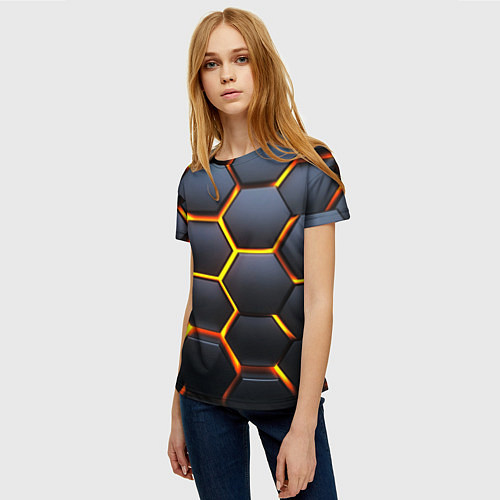 Женская футболка Плиты брони / 3D-принт – фото 3