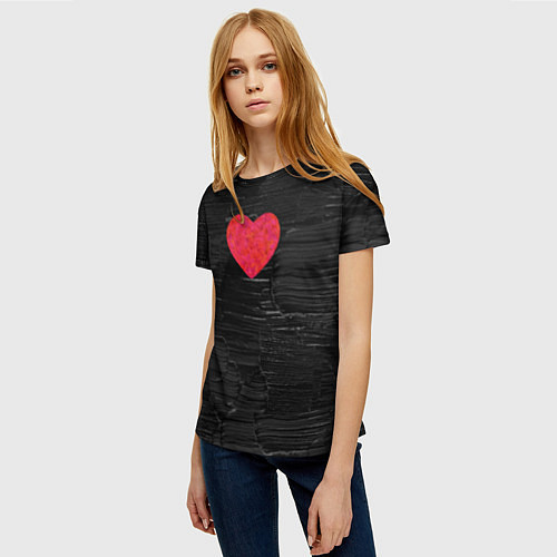 Женская футболка Black Valentin / 3D-принт – фото 3