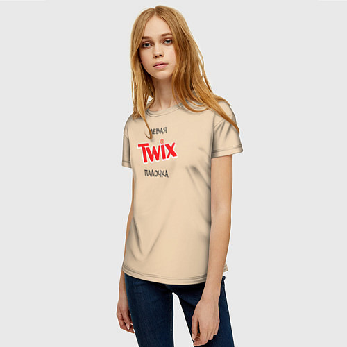 Женская футболка Левая палочка твикс / 3D-принт – фото 3