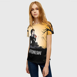 Футболка женская Уэнсдэй с ядом, цвет: 3D-принт — фото 2