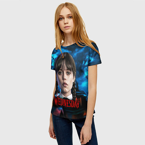 Женская футболка Wednesday horror / 3D-принт – фото 3