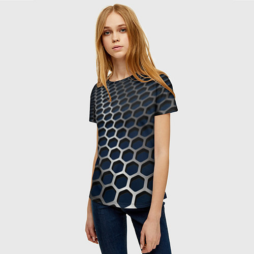 Женская футболка Металическая бронь / 3D-принт – фото 3