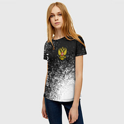 Футболка женская Фигурист из России и герб РФ: надпись, символ, цвет: 3D-принт — фото 2