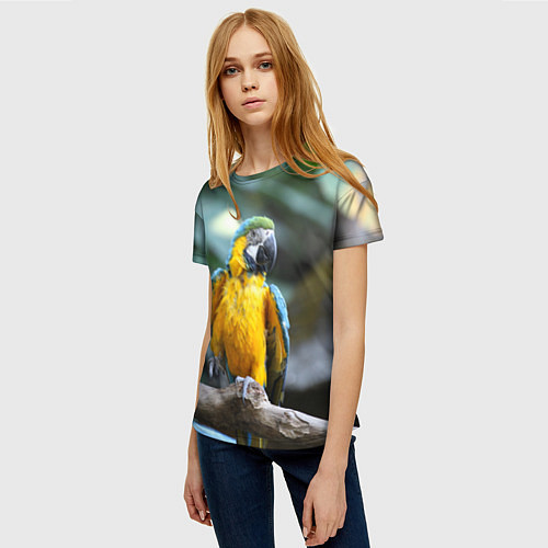 Женская футболка Красавец попугай / 3D-принт – фото 3