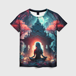 Футболка женская Медитирующая девушка, цвет: 3D-принт