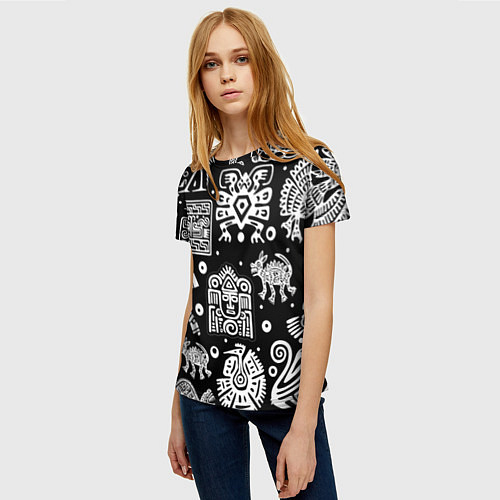 Женская футболка Знаки племени Майя / 3D-принт – фото 3