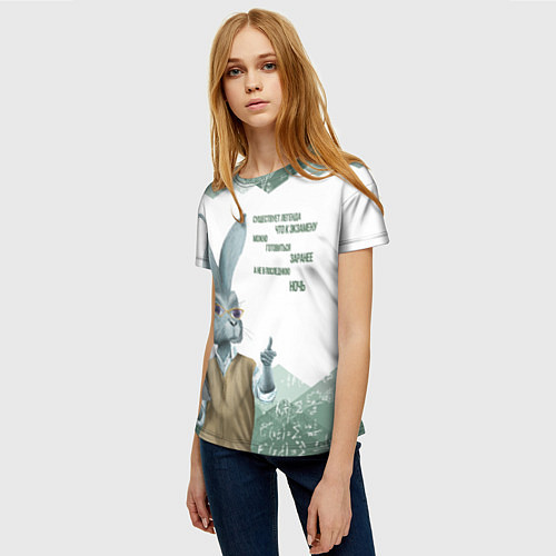 Женская футболка Легенда про экзамен / 3D-принт – фото 3