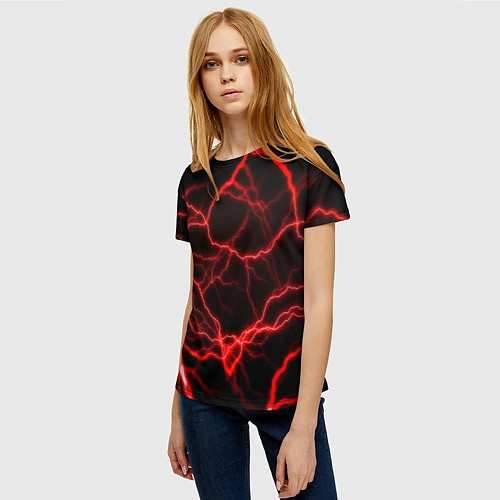 Женская футболка Молнии гроза ночь / 3D-принт – фото 3