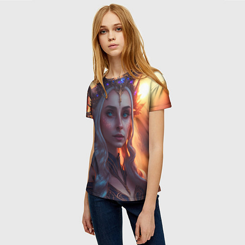 Женская футболка Лесная принцесса / 3D-принт – фото 3