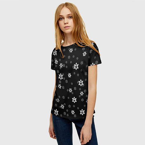 Женская футболка Astro emblem pattern / 3D-принт – фото 3