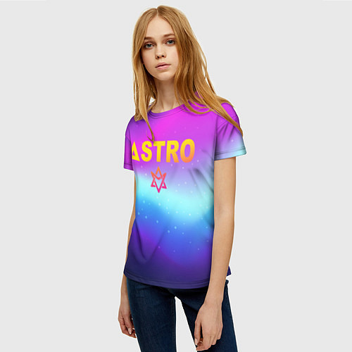 Женская футболка Астро неон / 3D-принт – фото 3
