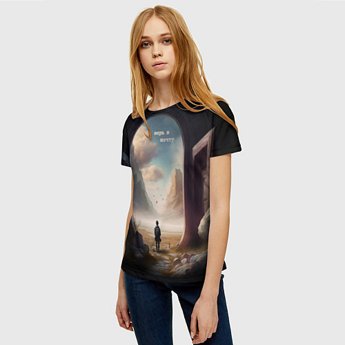 Женская футболка Верь в мечту / 3D-принт – фото 3