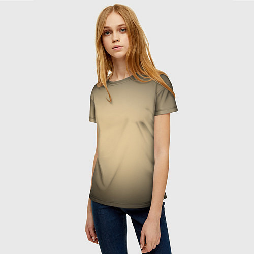 Женская футболка Бежевый градиент / 3D-принт – фото 3
