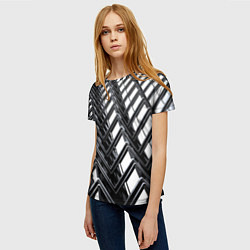 Футболка женская Карбоновая абстракция грани, цвет: 3D-принт — фото 2