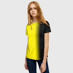 Футболка женская И черный и желтый, цвет: 3D-принт — фото 2