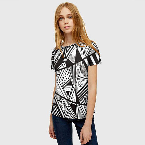 Женская футболка Геометрический орнамент / 3D-принт – фото 3