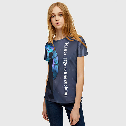 Женская футболка Уэнсдей Аддамс - темная сторона окна / 3D-принт – фото 3