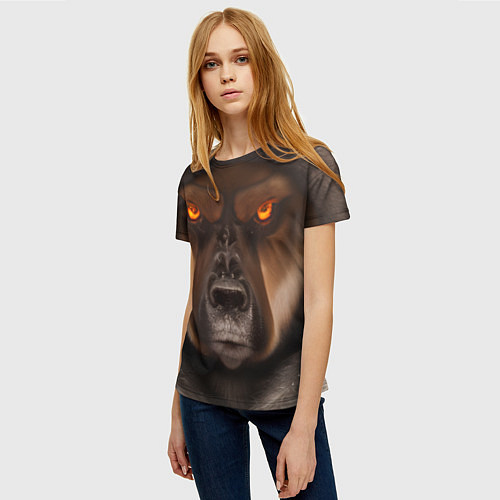 Женская футболка Тещин медведь / 3D-принт – фото 3