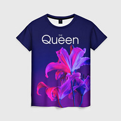 Футболка женская The Queen Королева и цветы, цвет: 3D-принт