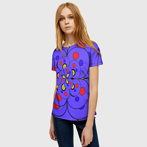 Женская футболка Полукруг яркий орнамент / 3D-принт – фото 3