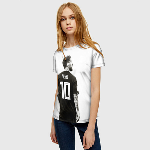 Женская футболка 10 Leo Messi / 3D-принт – фото 3