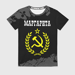 Футболка женская Маргарита и желтый символ СССР со звездой, цвет: 3D-принт