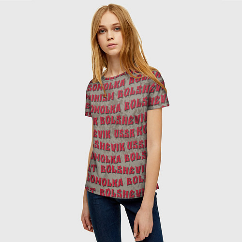 Женская футболка Leninism / 3D-принт – фото 3