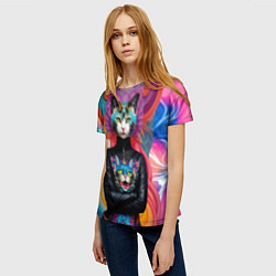 Футболка женская Молодая модница - нейросеть, цвет: 3D-принт — фото 2