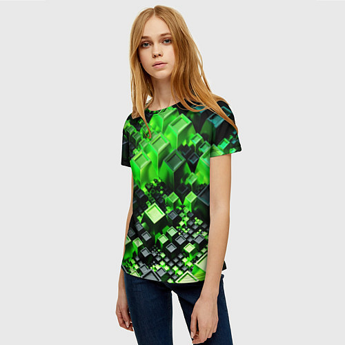 Женская футболка Броня крипера из майнкрафт / 3D-принт – фото 3