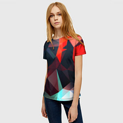 Футболка женская Абстрактное стекло осколки, цвет: 3D-принт — фото 2